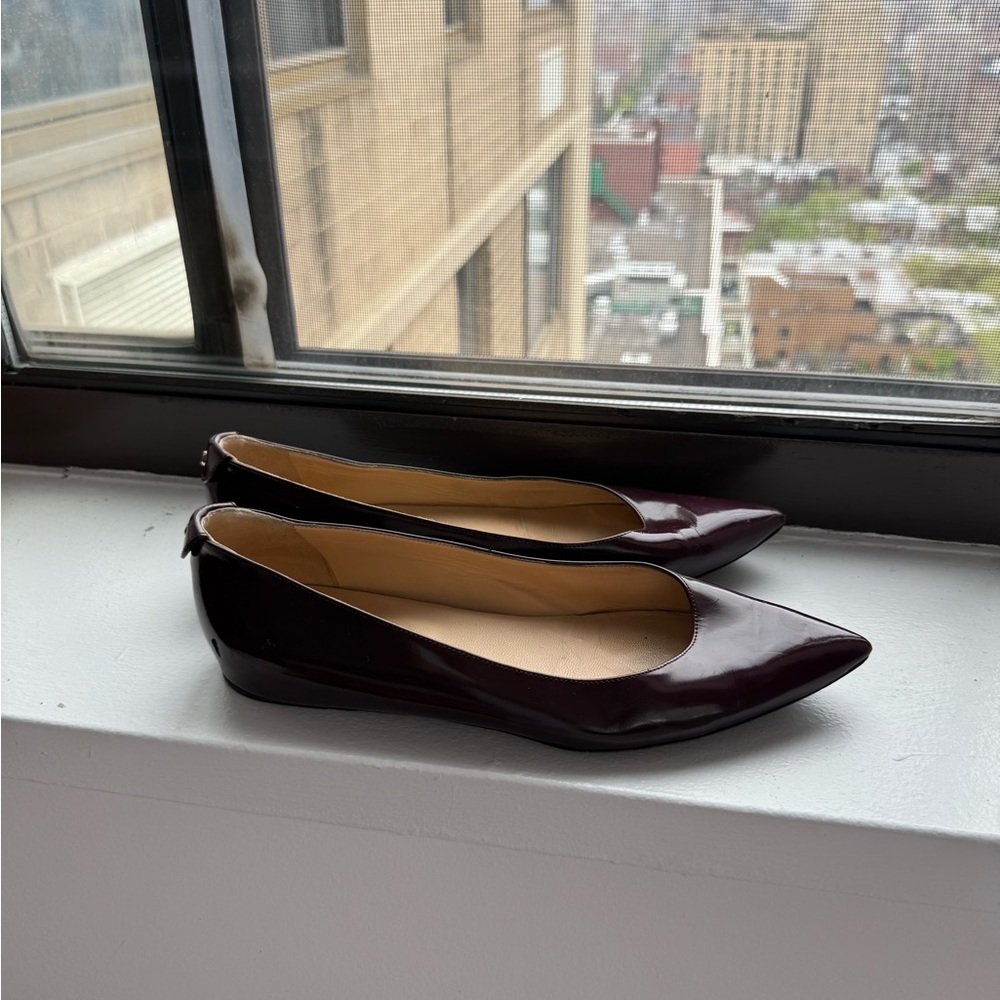 Maroon Longchamp Women's ballet Flats